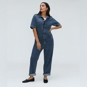 Everlane denim short sleeve coverall jumpsuit